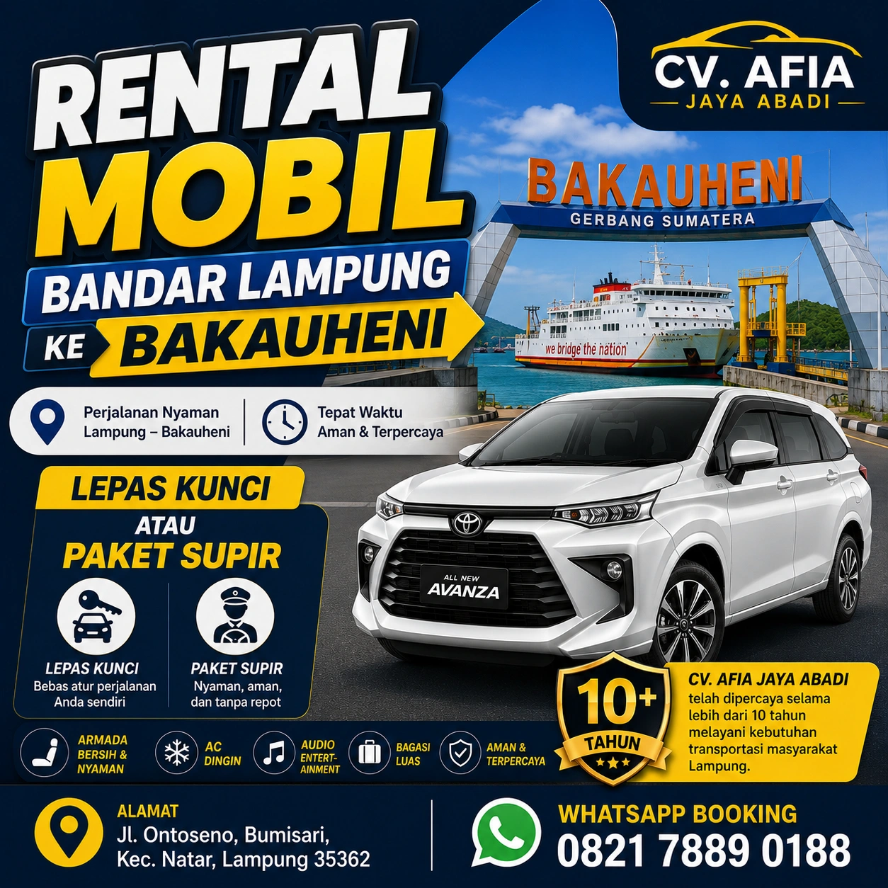 Rental Mobil Bandar Lampung ke Bakauheni