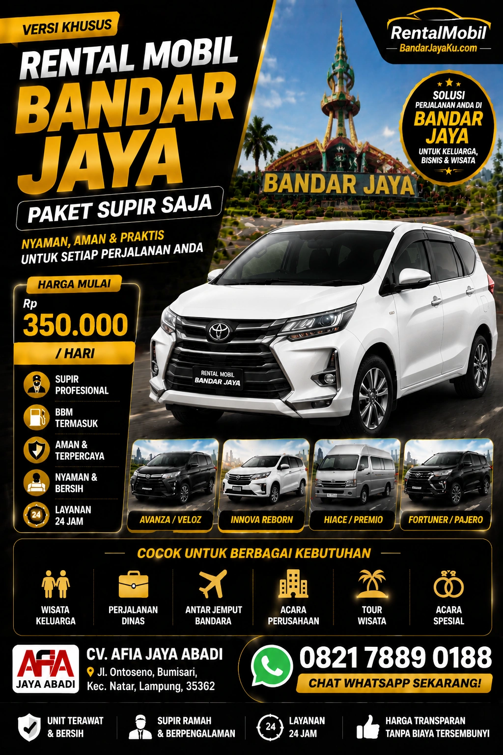 Sewa Toyota Avanza Lampung, Mobil Favorit Untuk Berbagai Perjalanan
