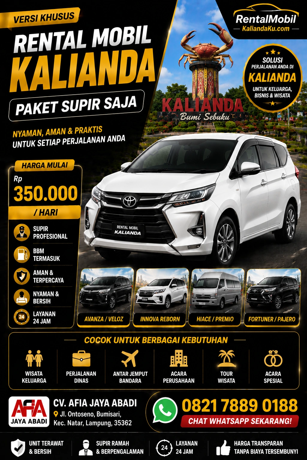 Sewa Mobil Harian Jati Agung Lampung Murah