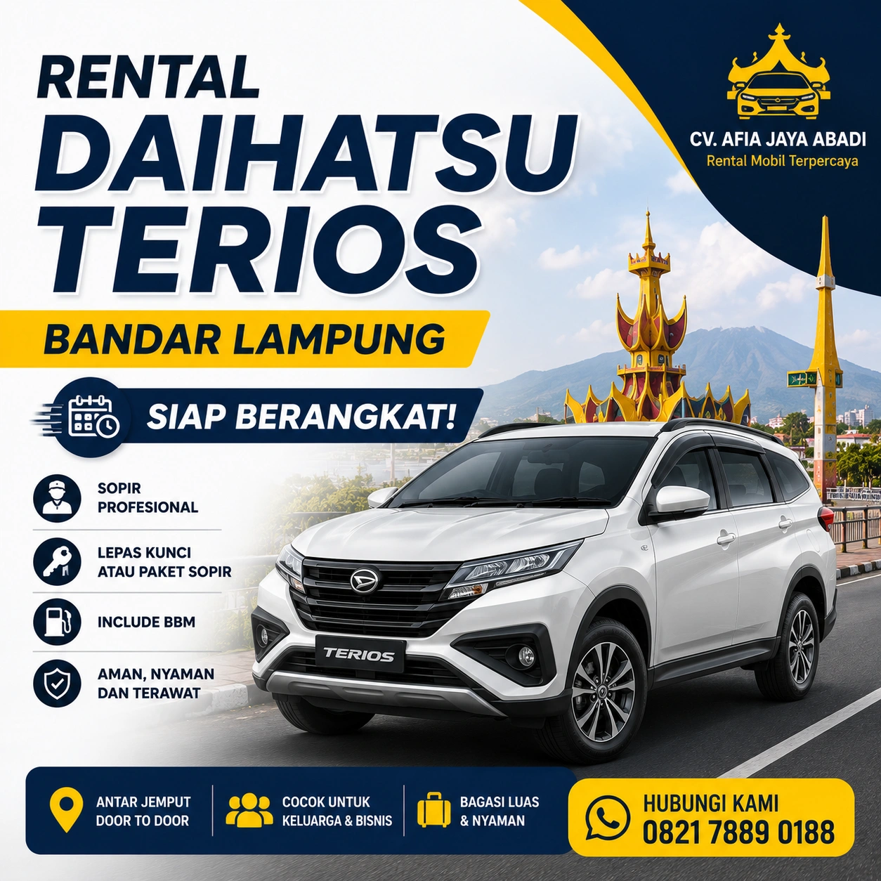 Rental Daihatsu Terios Bandar Lampung Siap Berangkat