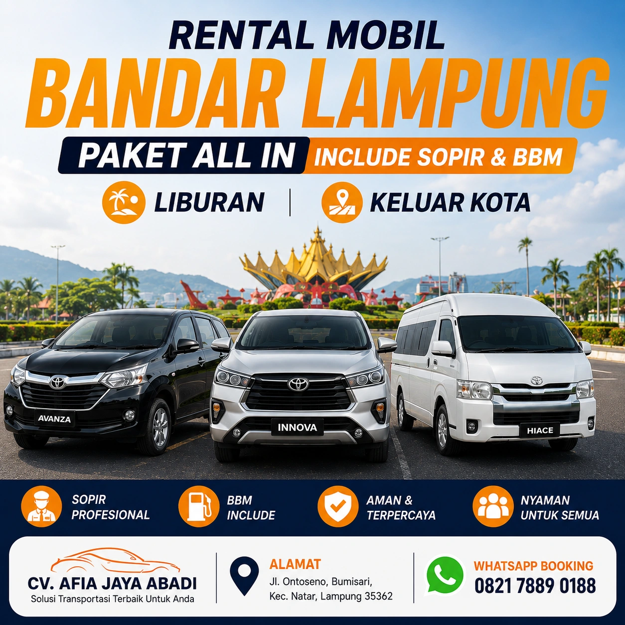 Sewa Mobil Bandar Lampung Lepas Kunci Atau Paket Supir