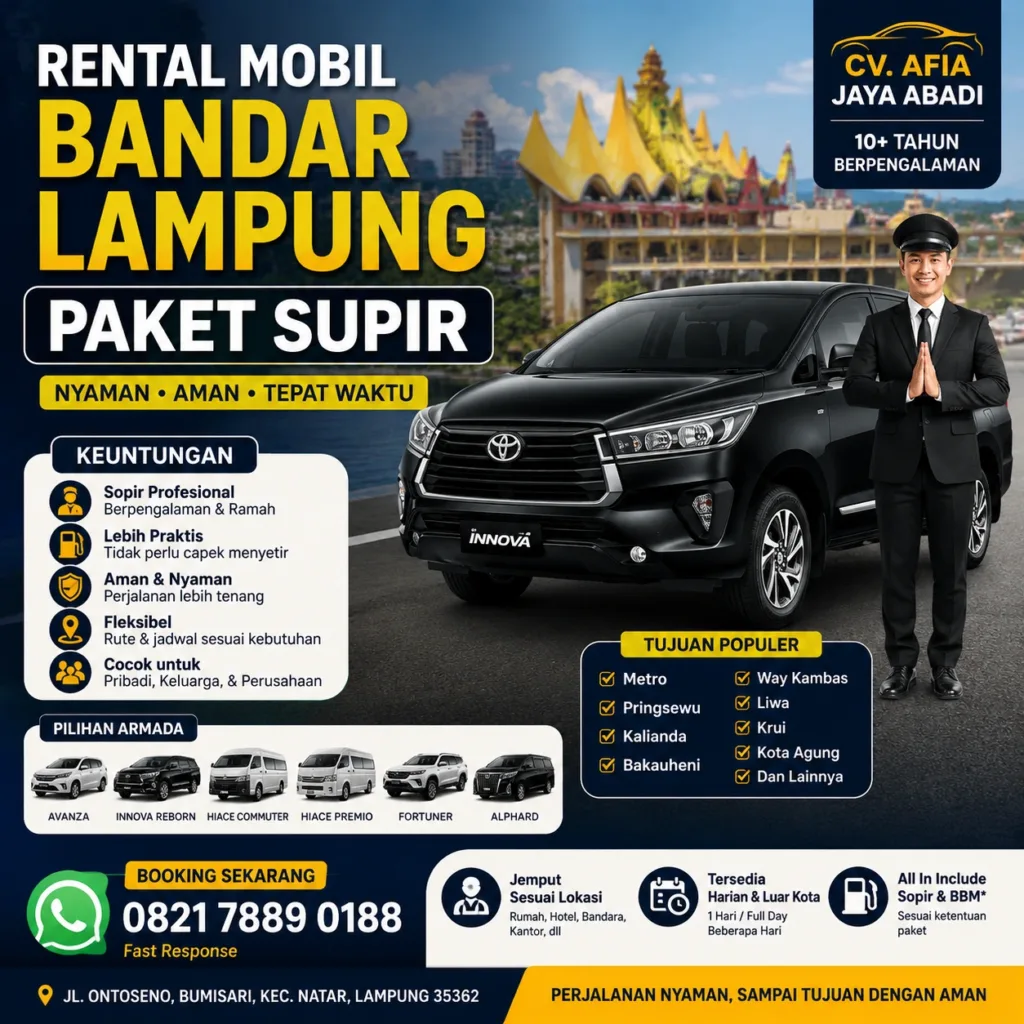 Rental Mobil Paket Supir wisata