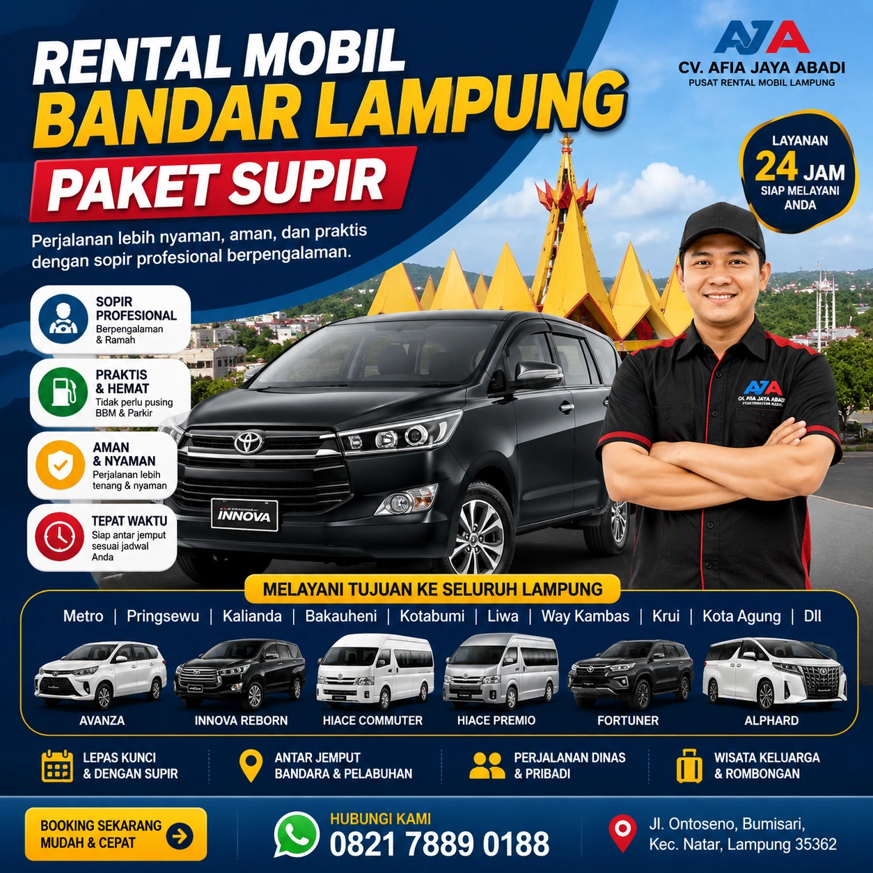 Rental Mobil Paket Supir wisata terdekat