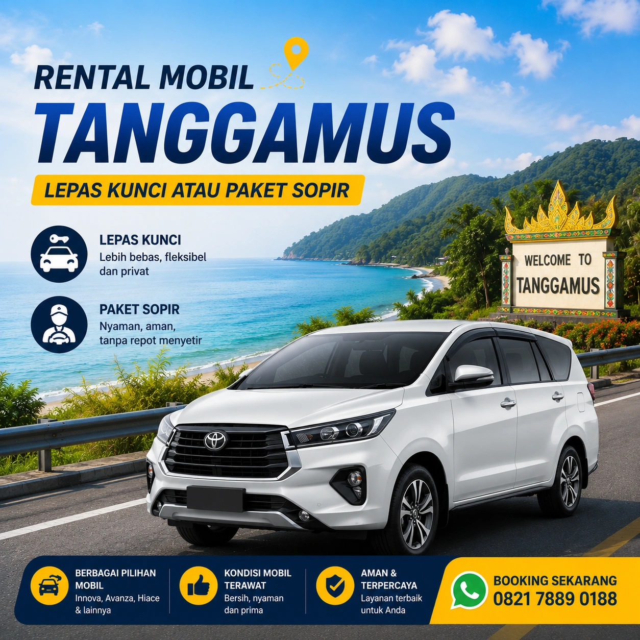 Rental Mobil Tanggamus Lepas Kunci Atau Paket Sopir