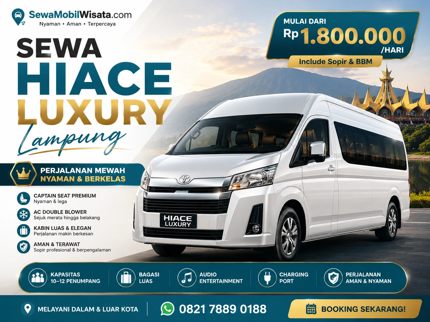 Perjalanan Rombongan Lebih Praktis dengan Sewa Hiace Bandar Lampung