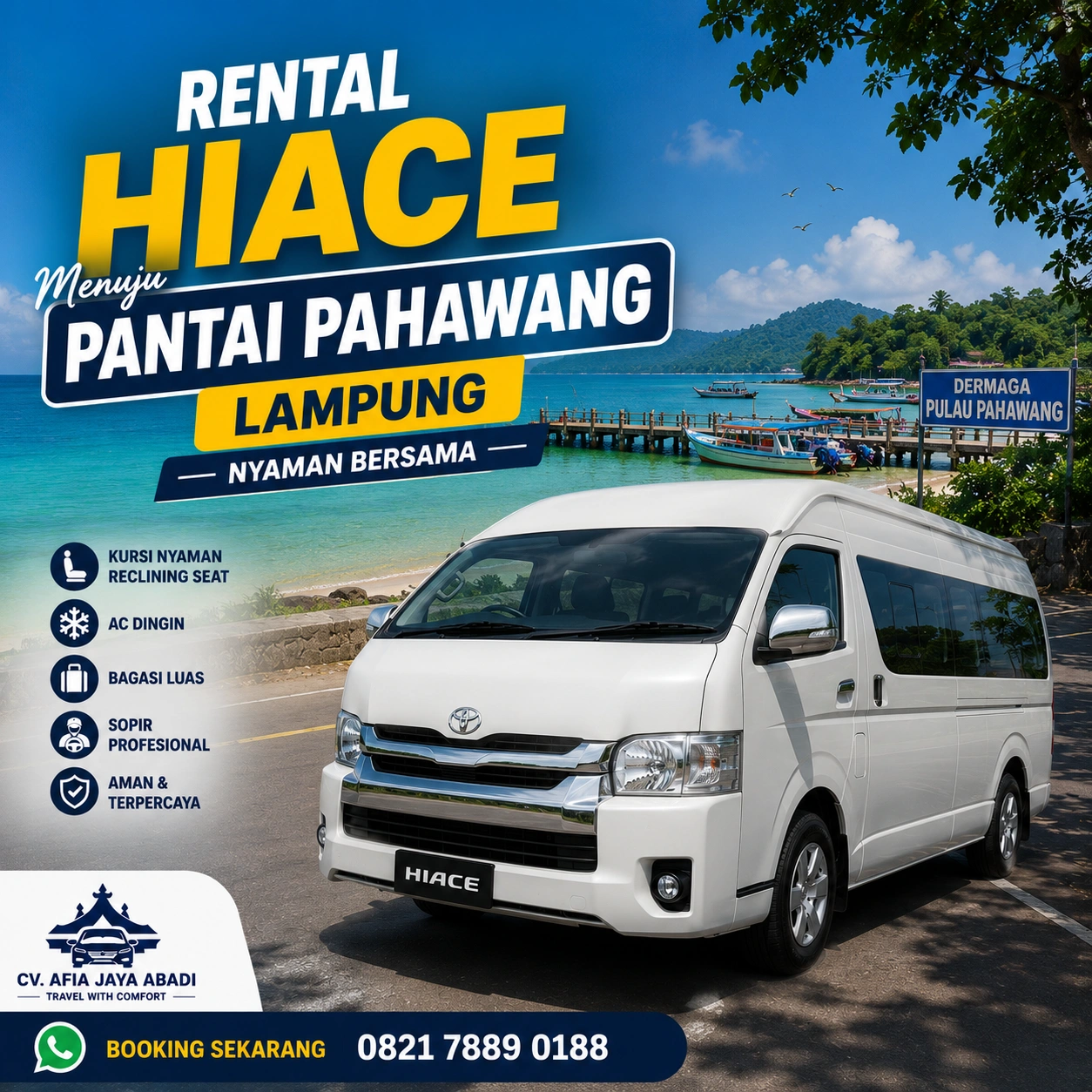 Rental Hiace Menuju Pantai Pahawang Lampung Nyaman Bersama