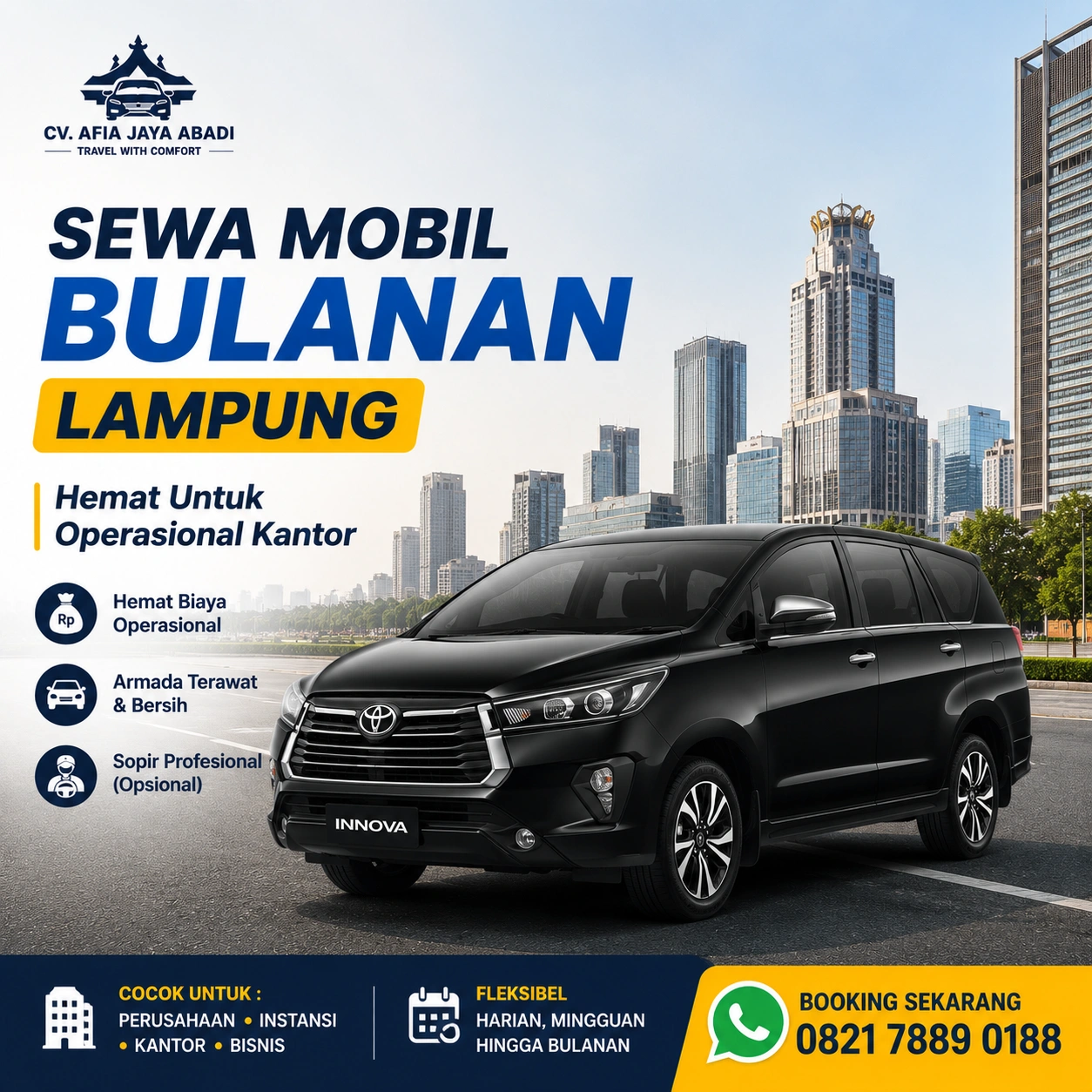 Sewa Mobil Bulanan Lampung Hemat Untuk Operasional Kantor