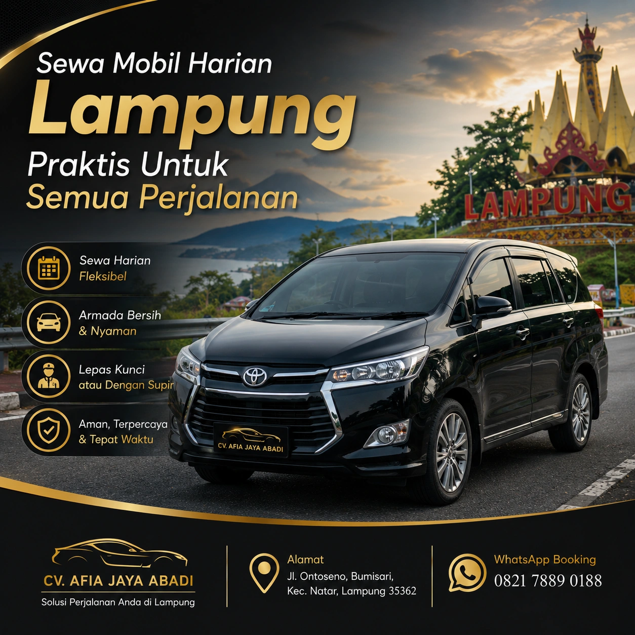 Sewa Mobil Lampung Ke Jakarta Nyaman Untuk Perjalanan Jauh
