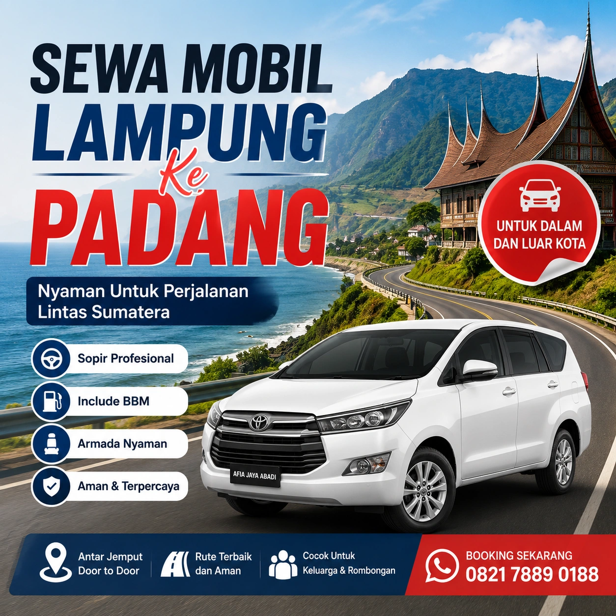 Sewa Mobil Lampung Ke Padang Nyaman Untuk Perjalanan Lintas Sumatera